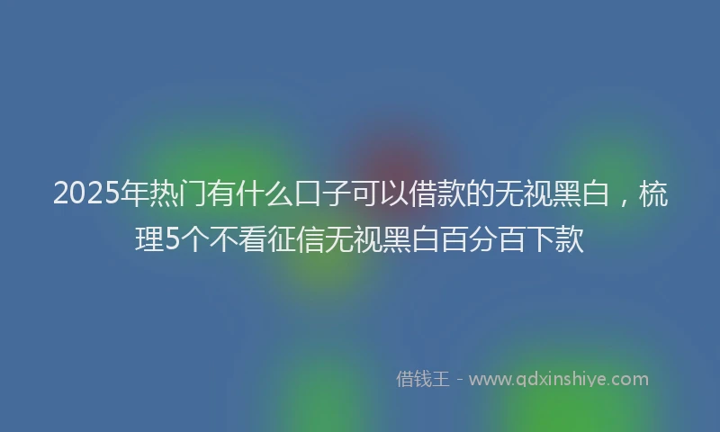 2025年热门有什么口子可以借款的无视黑白，梳理5个不看征信无视黑白百分百下款