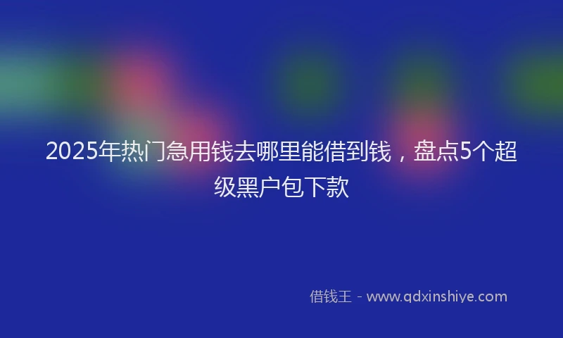 2025年热门急用钱去哪里能借到钱，盘点5个超级黑户包下款