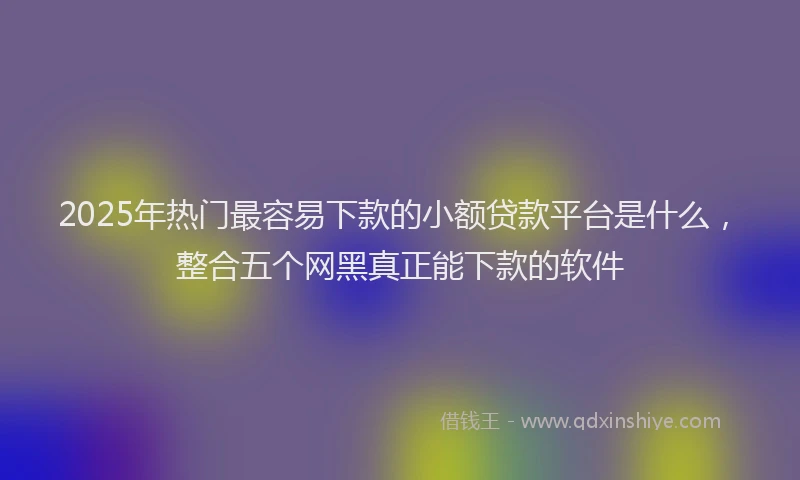 2025年热门最容易下款的小额贷款平台是什么，整合五个网黑真正能下款的软件