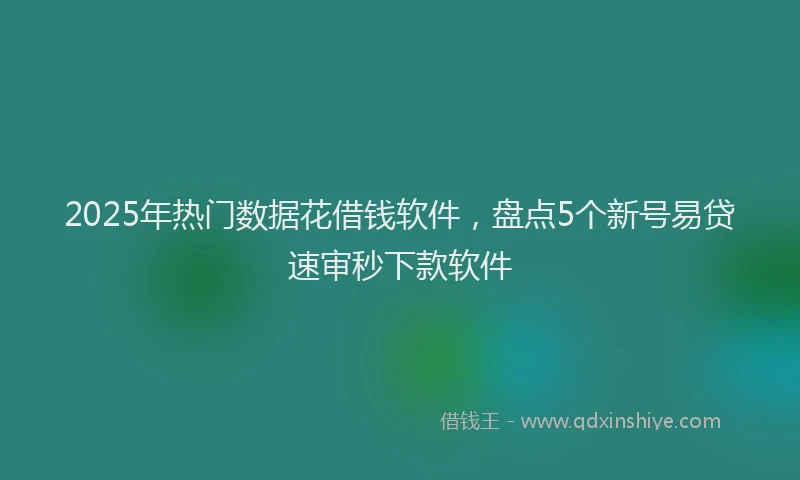 2025年热门数据花借钱软件，盘点5个新号易贷速审秒下款软件