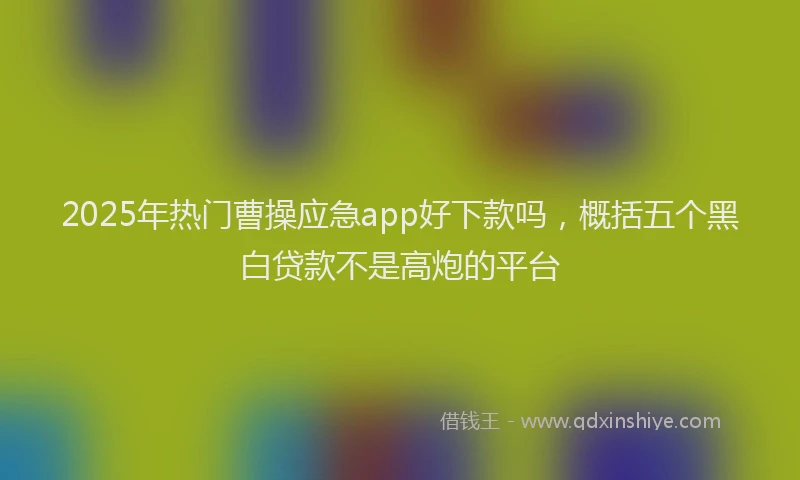 2025年热门曹操应急app好下款吗，概括五个黑白贷款不是高炮的平台