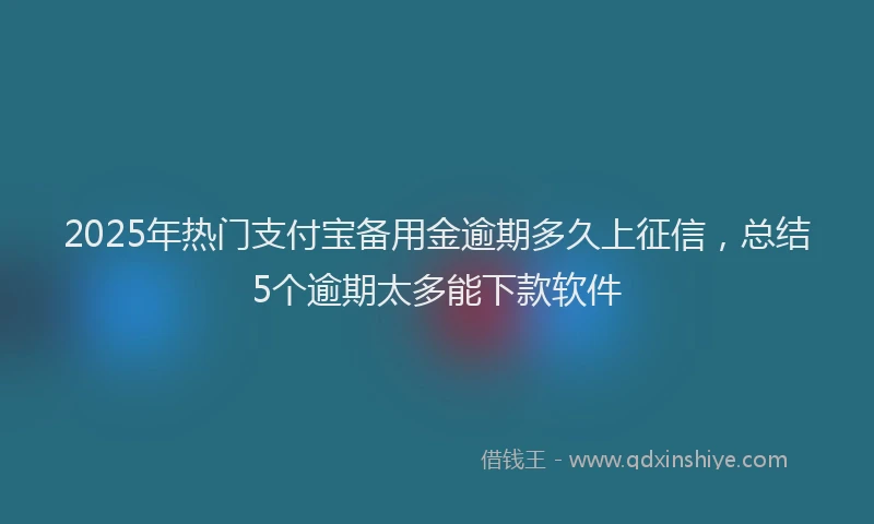 2025年热门支付宝备用金逾期多久上征信，总结5个逾期太多能下款软件