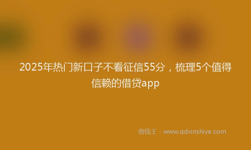 2025年热门新口子不看征信55分，梳理5个值得信赖的借贷app