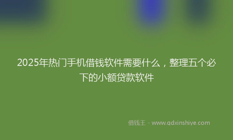 2025年热门手机借钱软件需要什么，整理五个必下的小额贷款软件