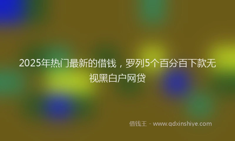 2025年热门最新的借钱，罗列5个百分百下款无视黑白户网贷