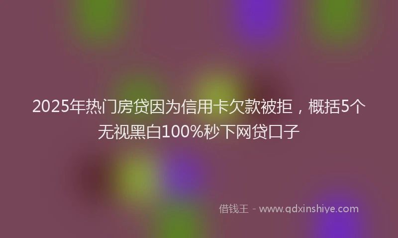 2025年热门房贷因为信用卡欠款被拒，概括5个无视黑白100%秒下网贷口子