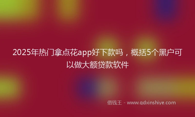 2025年热门拿点花app好下款吗，概括5个黑户可以做大额贷款软件