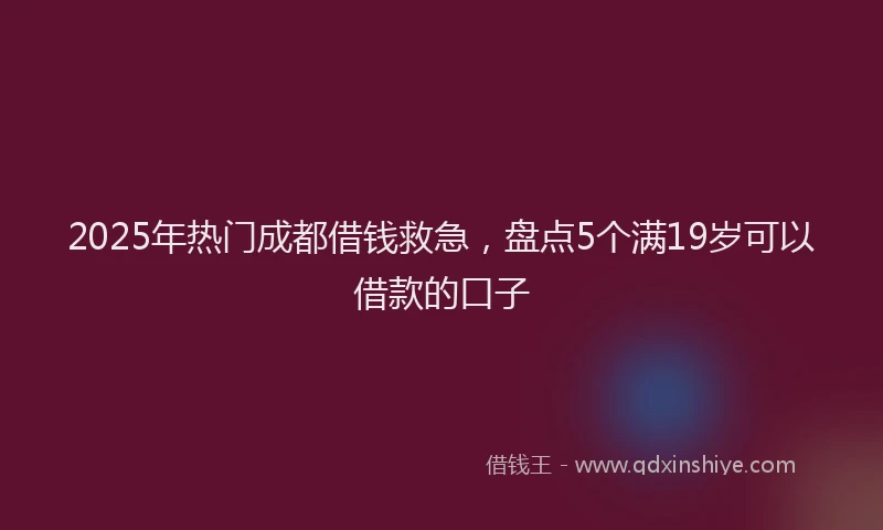 2025年热门成都借钱救急，盘点5个满19岁可以借款的口子