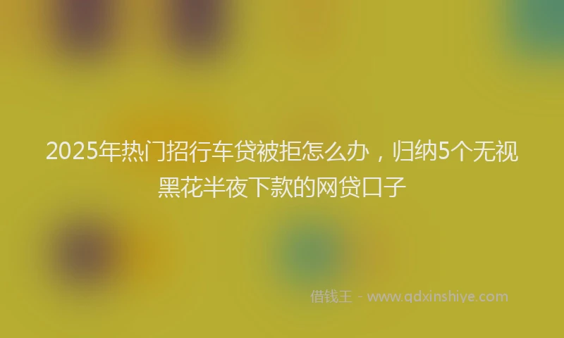 2025年热门招行车贷被拒怎么办，归纳5个无视黑花半夜下款的网贷口子