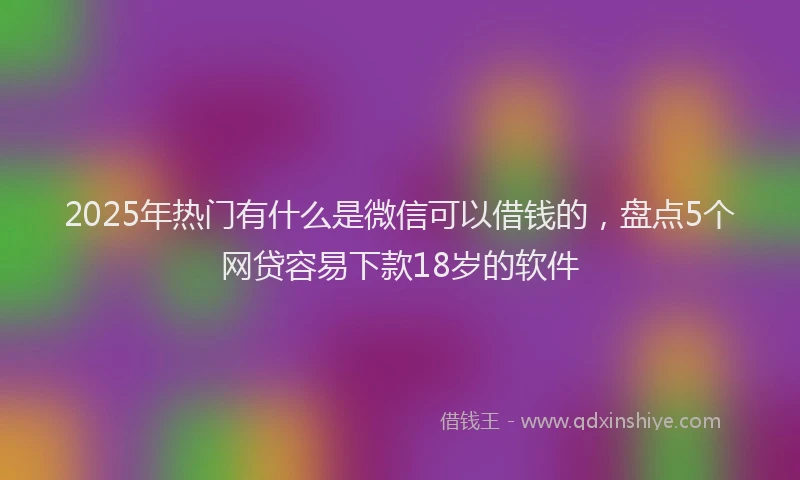 2025年热门有什么是微信可以借钱的，盘点5个网贷容易下款18岁的软件