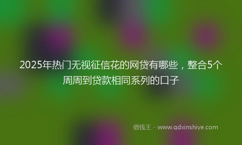 2025年热门无视征信花的网贷有哪些，整合5个周周到贷款相同系列的口子