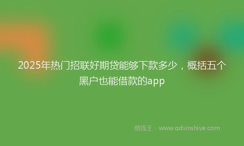 2025年热门招联好期贷能够下款多少，概括五个黑户也能借款的app