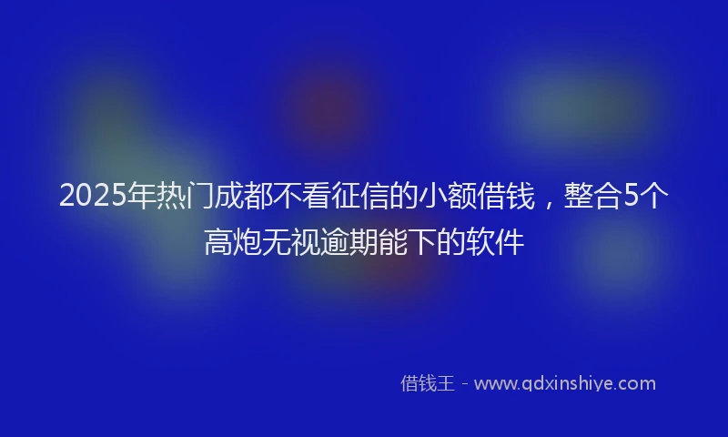 2025年热门成都不看征信的小额借钱，整合5个高炮无视逾期能下的软件