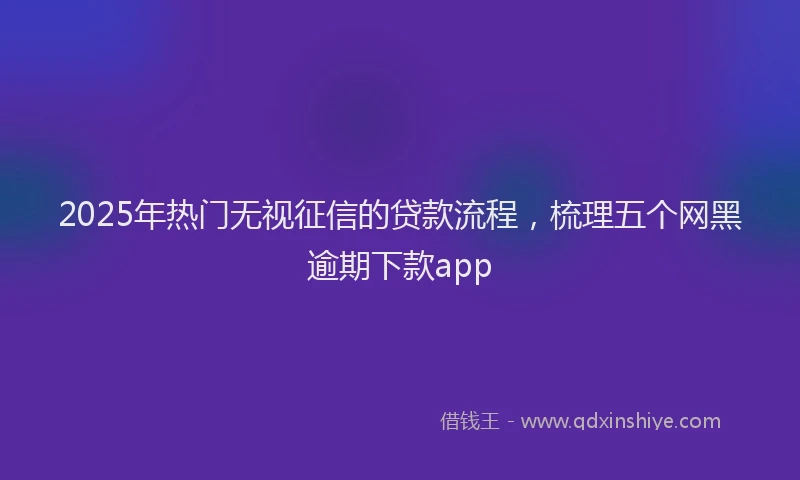 2025年热门无视征信的贷款流程，梳理五个网黑逾期下款app