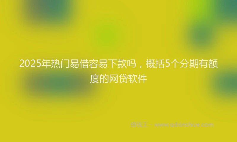 2025年热门易借容易下款吗，概括5个分期有额度的网贷软件