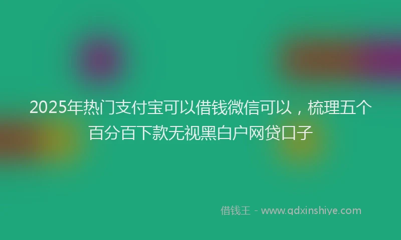 2025年热门支付宝可以借钱微信可以，梳理五个百分百下款无视黑白户网贷口子