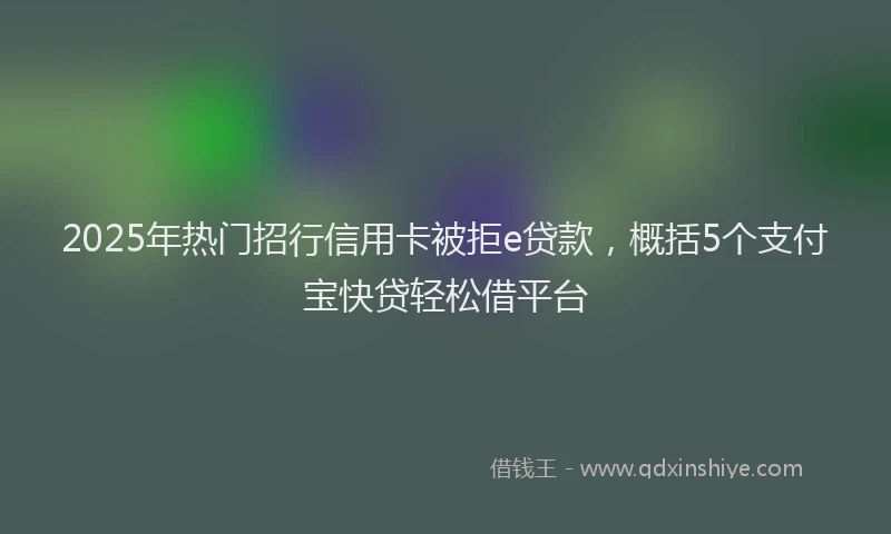 2025年热门招行信用卡被拒e贷款，概括5个支付宝快贷轻松借平台