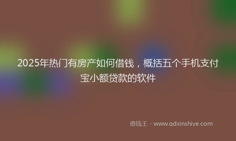 2025年热门有房产如何借钱，概括五个手机支付宝小额贷款的软件