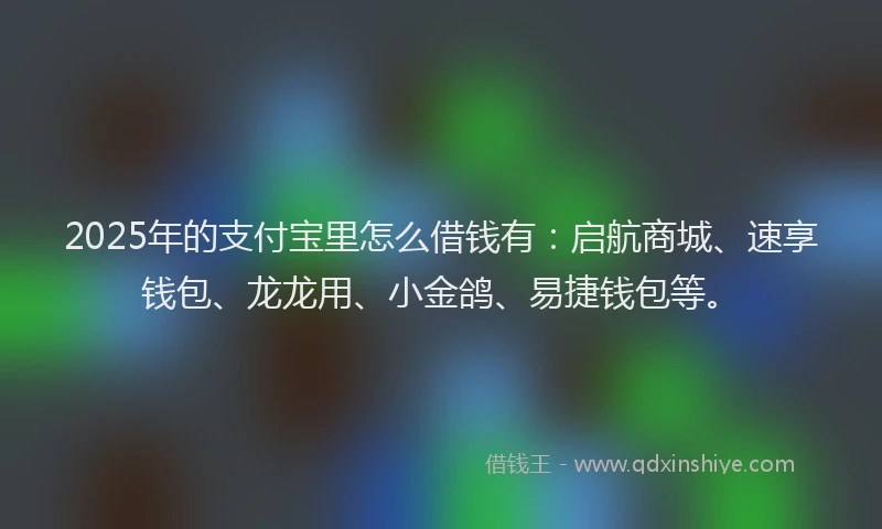 2025年的支付宝里怎么借钱有：启航商城、速享钱包、龙龙用、小金鸽、易捷钱包等。