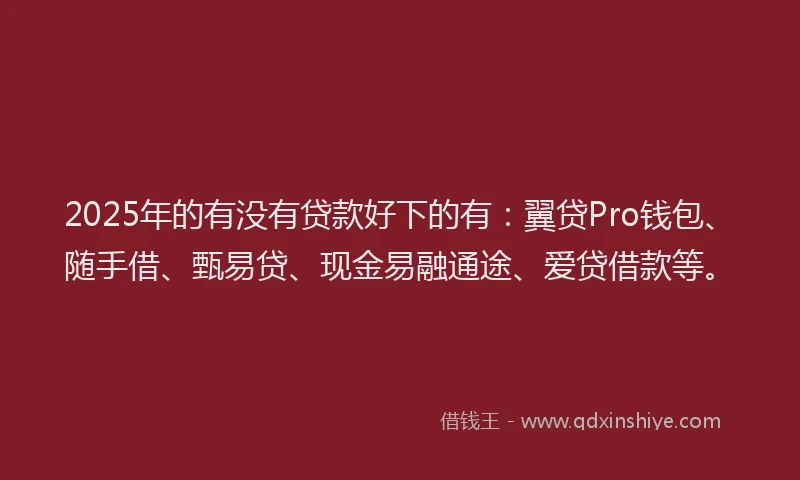2025年的有没有贷款好下的有：翼贷Pro钱包、随手借、甄易贷、现金易融通途、爱贷借款等。