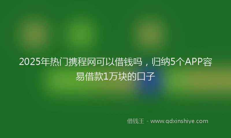 2025年热门携程网可以借钱吗，归纳5个APP容易借款1万块的口子