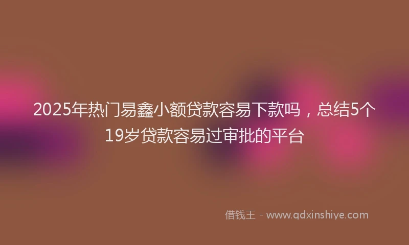 2025年热门易鑫小额贷款容易下款吗，总结5个19岁贷款容易过审批的平台