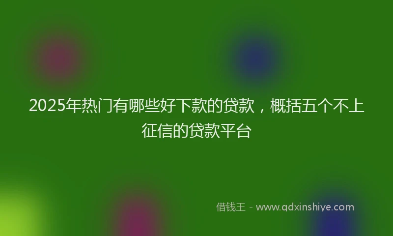2025年热门有哪些好下款的贷款，概括五个不上征信的贷款平台