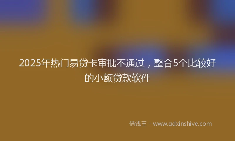 2025年热门易贷卡审批不通过，整合5个比较好的小额贷款软件