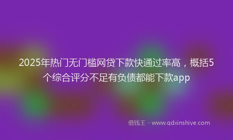 2025年热门无门槛网贷下款快通过率高，概括5个综合评分不足有负债都能下款app