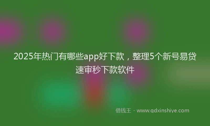 2025年热门有哪些app好下款，整理5个新号易贷速审秒下款软件
