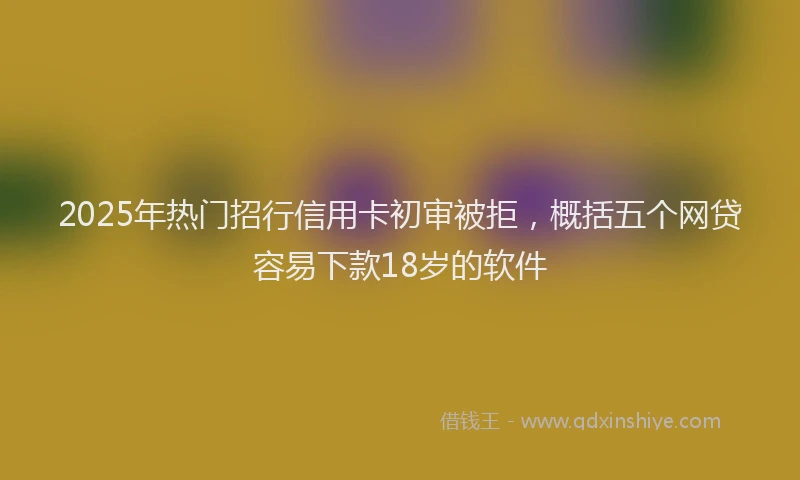 2025年热门招行信用卡初审被拒，概括五个网贷容易下款18岁的软件