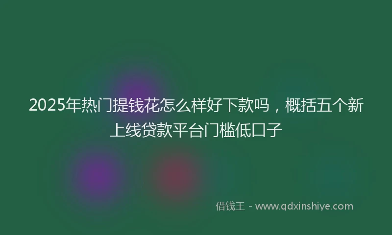 2025年热门提钱花怎么样好下款吗，概括五个新上线贷款平台门槛低口子