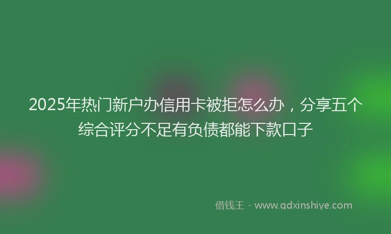 2025年热门新户办信用卡被拒怎么办，分享五个综合评分不足有负债都能下款口子