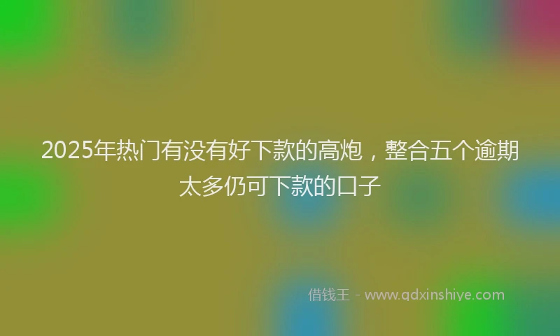 2025年热门有没有好下款的高炮，整合五个逾期太多仍可下款的口子