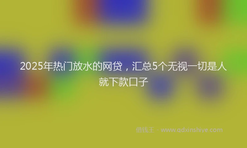 2025年热门放水的网贷，汇总5个无视一切是人就下款口子
