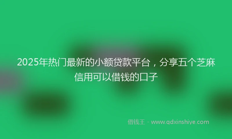 2025年热门最新的小额贷款平台，分享五个芝麻信用可以借钱的口子
