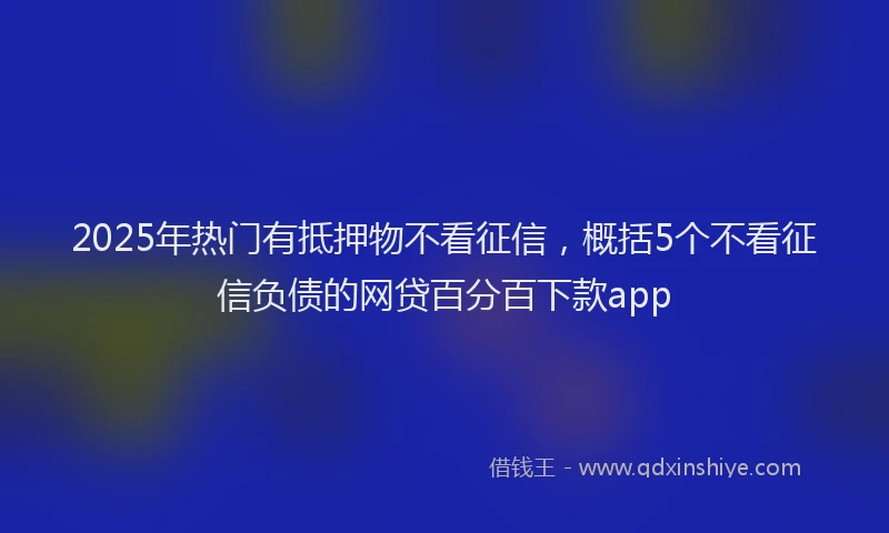 2025年热门有抵押物不看征信，概括5个不看征信负债的网贷百分百下款app