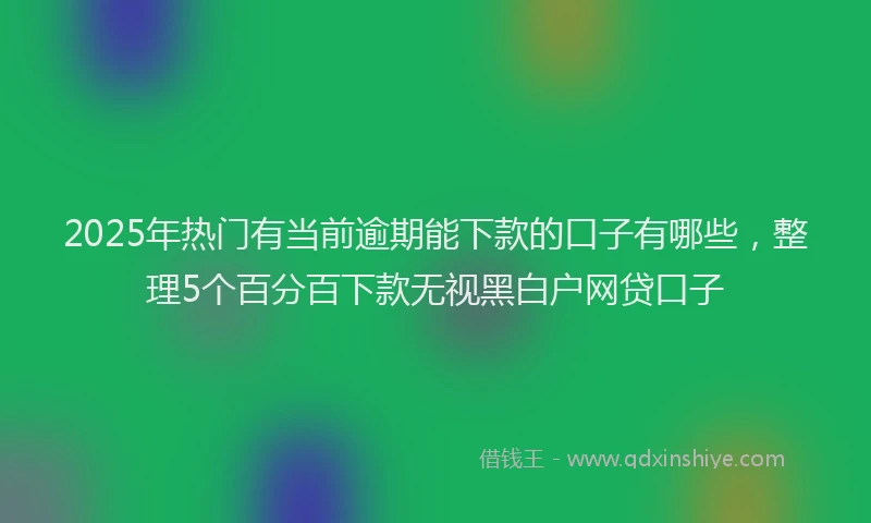 2025年热门有当前逾期能下款的口子有哪些，整理5个百分百下款无视黑白户网贷口子