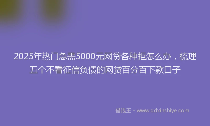 2025年热门急需5000元网贷各种拒怎么办，梳理五个不看征信负债的网贷百分百下款口子