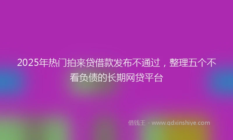 2025年热门拍来贷借款发布不通过，整理五个不看负债的长期网贷平台