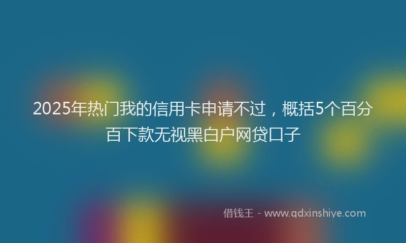 2025年热门我的信用卡申请不过，概括5个百分百下款无视黑白户网贷口子