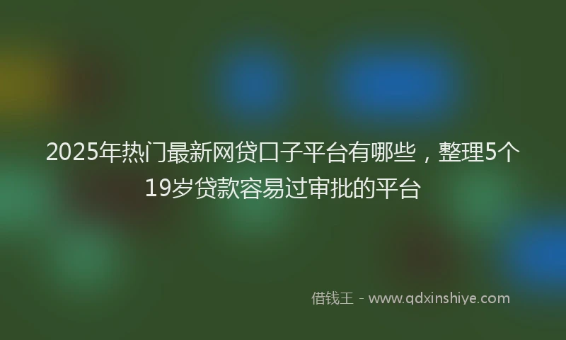 2025年热门最新网贷口子平台有哪些，整理5个19岁贷款容易过审批的平台