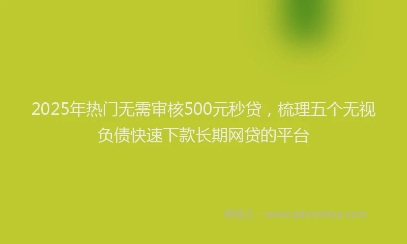 2025年热门无需审核500元秒贷，梳理五个无视负债快速下款长期网贷的平台