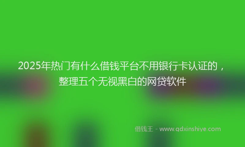2025年热门有什么借钱平台不用银行卡认证的，整理五个无视黑白的网贷软件
