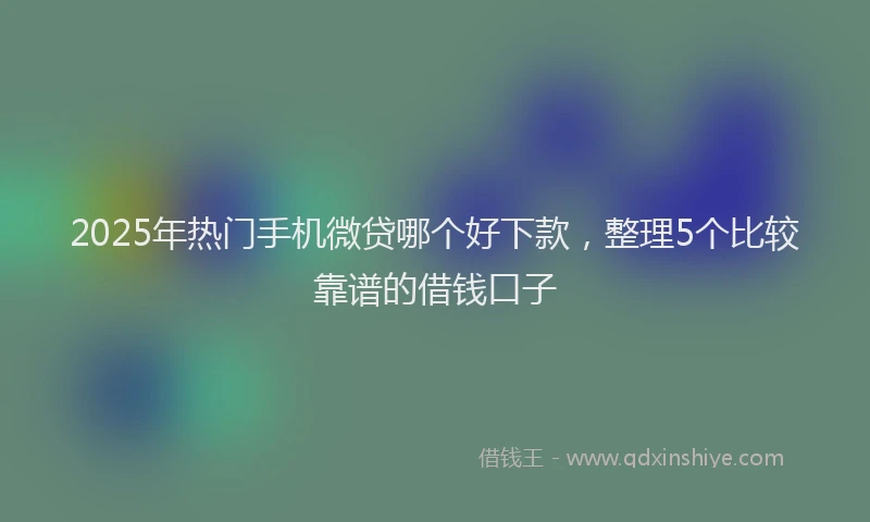 2025年热门手机微贷哪个好下款，整理5个比较靠谱的借钱口子