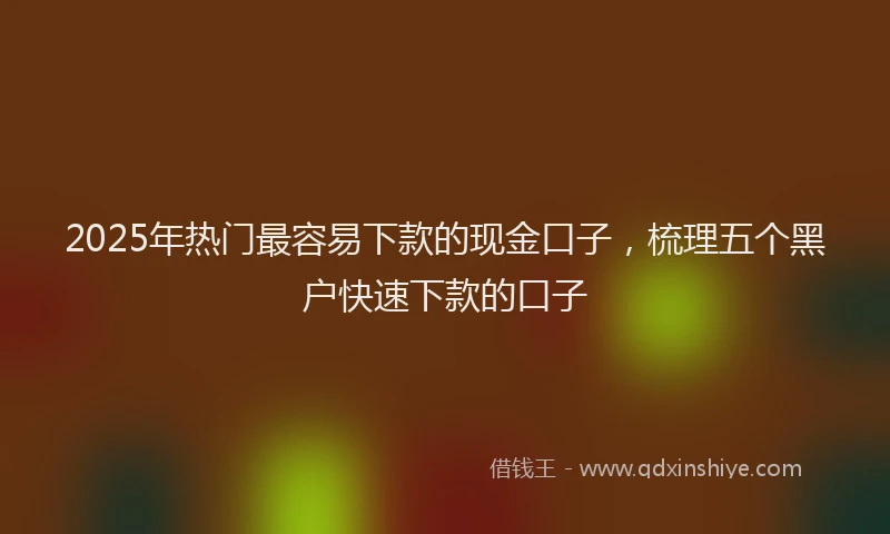 2025年热门最容易下款的现金口子，梳理五个黑户快速下款的口子