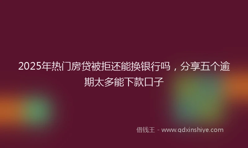 2025年热门房贷被拒还能换银行吗，分享五个逾期太多能下款口子