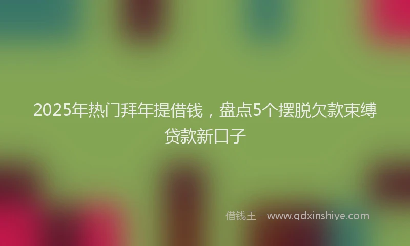 2025年热门拜年提借钱，盘点5个摆脱欠款束缚贷款新口子