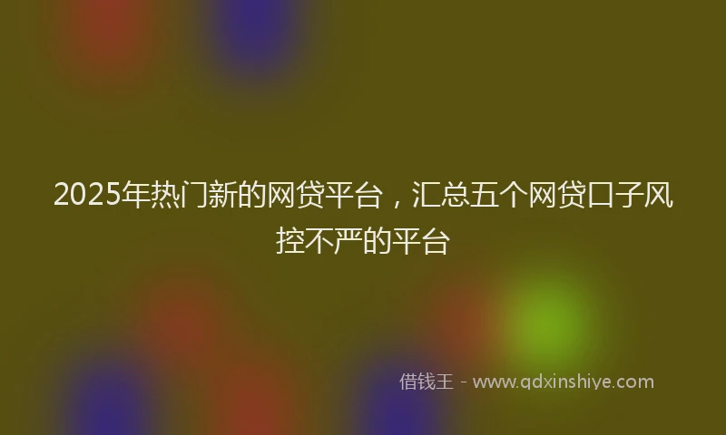 2025年热门新的网贷平台，汇总五个网贷口子风控不严的平台
