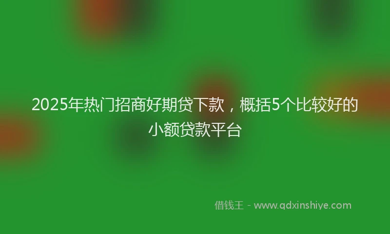2025年热门招商好期贷下款，概括5个比较好的小额贷款平台